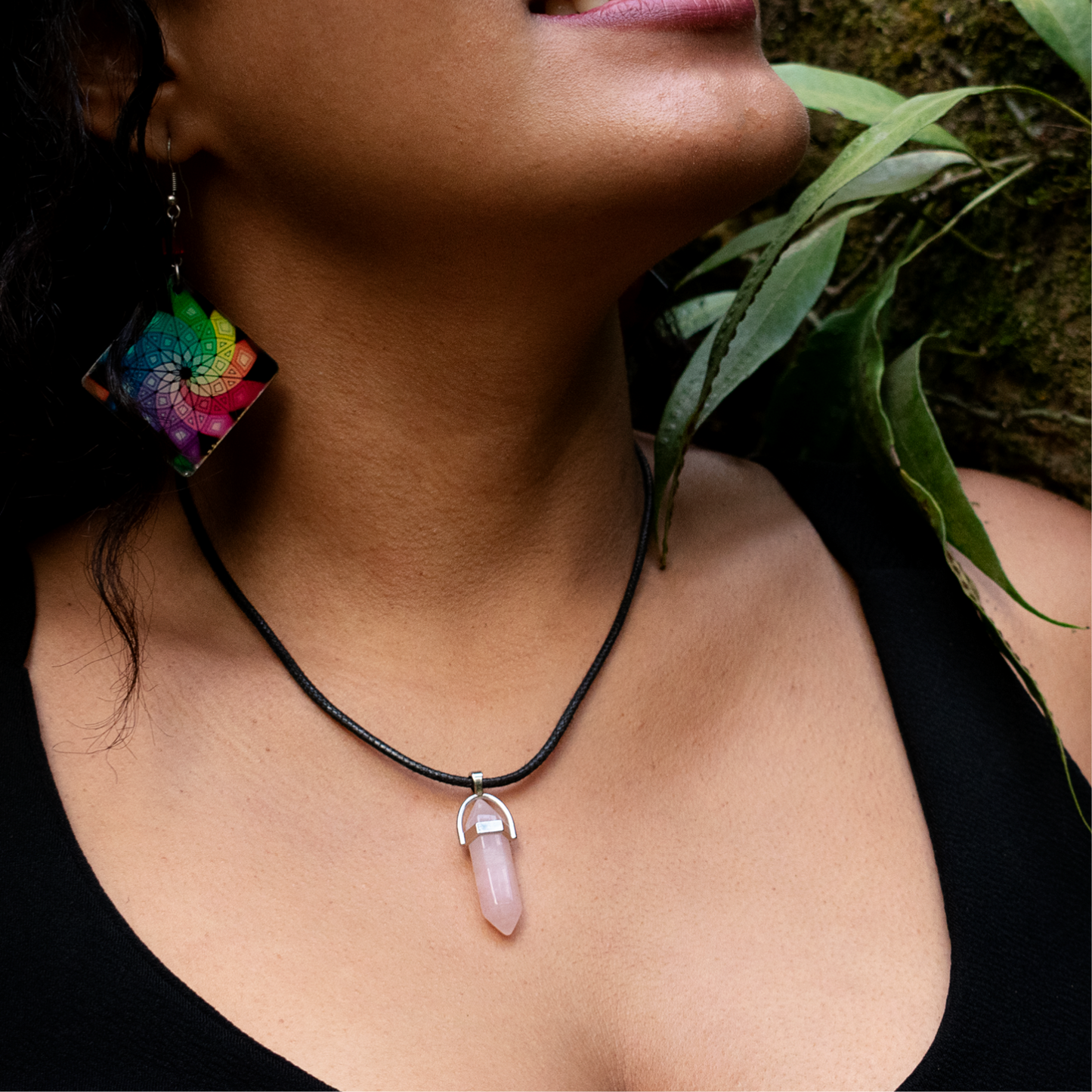 Combo Collar Pirita Y Cuarzo Rosa